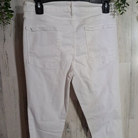 NWOT Frame Le Color distressed white skinny jeans NEW - Picture 3 of 6